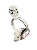 Kingman Red Rose Dahlia Solid 925 Sterling Silver Ring 9