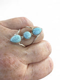 Caribbean Larimar Solid 925 Sterling Silver Ring 6
