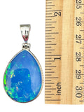 Lab Opal Solid 925 Sterling Silver Pendant