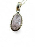 Rose Quartz Solid 925 Sterling Silver Pendant with chain