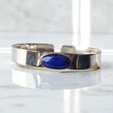 Blue Lapis Solid 925 Sterling Silver Cuff Bracelet