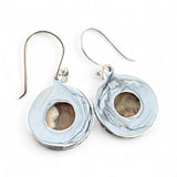 Crazy Lace Agate round Solid 925 Sterling Silver Earrings