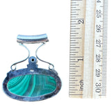 Malachite & Labradorite Solid 925 Sterling Silver Pendant