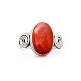 Red Moss Agate Solid 925 Sterling Silver Ring 7.5