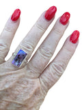 Purple Dendritic Opal Solid 925 Sterling Silver Ring 6