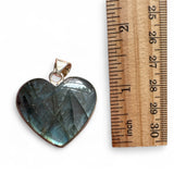 HEART Labradorite Solid 925 Sterling Silver Pendant