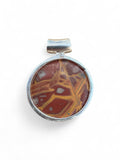 Noreena Jasper & Garnet Solid 925 Sterling Silver Pendant