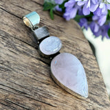Rose Quartz Solid 925 Sterling Silver Pendant