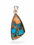 Kingman Turquoise & Oyster Solid 925 Sterling Silver Pendant