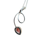 Pink Opal Solid 925 Sterling Silver Pendant with chain