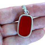 Red Coral Solid 925 Sterling Silver Pendant