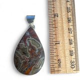 Crazy Lace Agate Solid 925 Sterling Silver Pendant