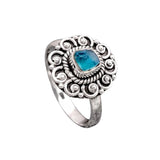 Neon Blue Apatite Solid 925 Sterling Silver Ring 8