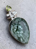 Seraphanite Angel Stone Solid 925 Sterling Silver Pendant