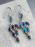 Kingman Pink Dahlia Turquoise Solid 925 Sterling Silver earrings