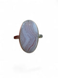 Blue Lace Agate Solid 925 Sterling Silver Ring 10