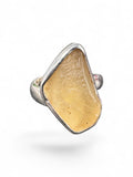 Libyan Glass Solid 925 Sterling Silver Ring Adjustable