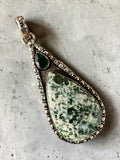 Tree Agate Silver Overlay Pendant