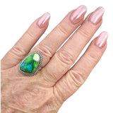 Kingman Peacock Dahlia Solid 925 Sterling Silver Ring 6