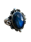 Labradorite Solid 925 Sterling Silver Ring 7