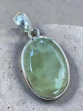 Prehnite Solid 925 Sterling Silver Pendant