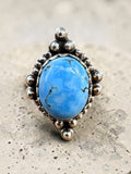 Golden Hills Turquoise Solid 925 Sterling Silver Ring 6