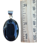 Black Botswana Agate Solid 925 Sterling Silver Pendant
