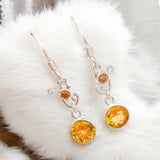 Citrine Solid 925 Sterling Silver Earrings