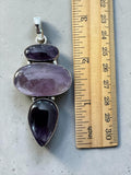 Amethyst Silver Overlay Pendant