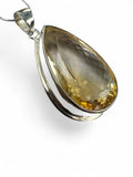 Citrine Solid 925 Sterling Silver Pendant with 20 inch chain necklace
