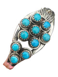 Kingman Turquoise Solid 925 Sterling Silver Cuff Bracelet