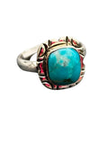 Kingman Turquoise Solid 925 Sterling Silver Ring 6