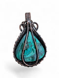 Malachite Copper Wrapped Pendant