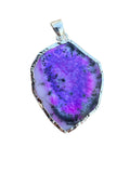 Pink Purple Dendritic Opal Solid 925 Sterling Silver Pendant