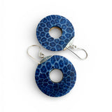 Blue Coral Solid 925 Sterling Silver Earrings