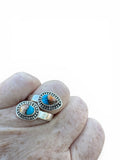 Kingman Turquoise & Spiny Oyster Solid 925 Sterling Silver Ring – Adjustable