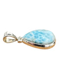 Caribbean Larimar Solid 925 Sterling Silver Pendant