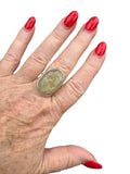 Prehnite Solid 925 Sterling Silver Ring 9
