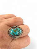 Pilot Mountain Turquoise Solid 925 Sterling Silver Ring 9