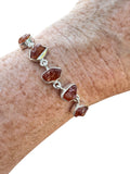 Rough Hessonite Garnet Bolo Solid 925 Sterling Silver Bracelet