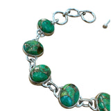 Green Mojave Turquoise Solid 925 Sterling Silver Bracelet