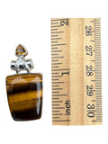 Tiger Eye & Citrine Solid 925 Sterling Silver Pendant