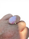 Pink Moonstone Solid 925 Sterling Silver Ring 6