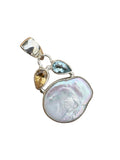 Pearl Multi-Stone Solid 925 Sterling Silver Pendant