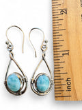 Caribbean Larimar Solid 925 Sterling Silver Earrings