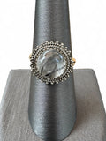 Black Rutilated Quartz Solid Sterling Silver Ring 8