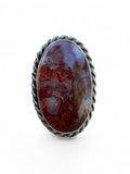 Crazy Lace Agate Solid 925 Sterling Silver Ring 8.5