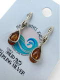 Baltic Amber Solid 925 Sterling Silver post Earrings