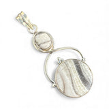 Zebra Calcite Solid 925 Sterling Silver Pendant