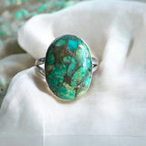 Green Mojave Turquoise Solid 925 Sterling Silver Ring 11